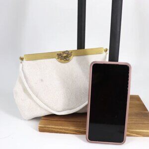 Vintage 1940s white beaded handbag and coin purse